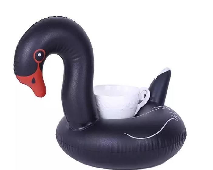 Imagem de Kit 50 Boias Porta Copo Flamingo Preto Piscina Bo15895