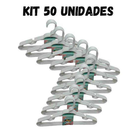 Imagem de kit 50 Cabide Infantil Reforçado para Roupas