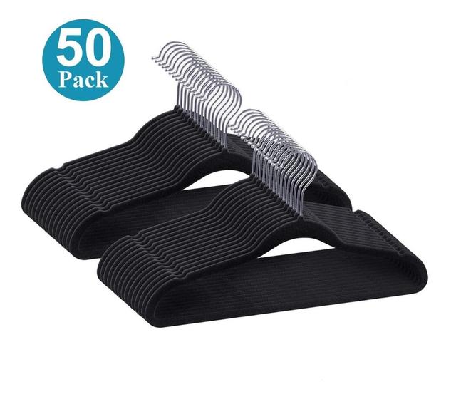 Kit 50 Cabides de Veludo Ultra Fino Antideslizante Preto é ruim? Kit 50 Cabides de Veludo Ultra Fino Antideslizante Preto é boa?