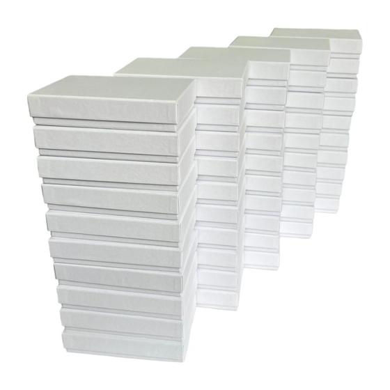 Imagem de Kit 50 Caixas De Papelão Brancas Para Acessórios Resistente 14cm x 8.6cm x 3cm