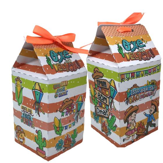 Imagem de Kit 50 Caixinhas Decorativas Lembrancinhas Festa Junina