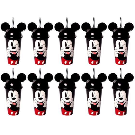Imagem de Kit 50 Copos do Mickey com Orelhas p/ Festa Infantil Decoração Lembrancinha