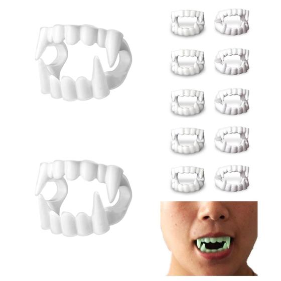 Imagem de Kit 50 Dentaduras Vampiro Dentes Dracula Acessorio Fantasia