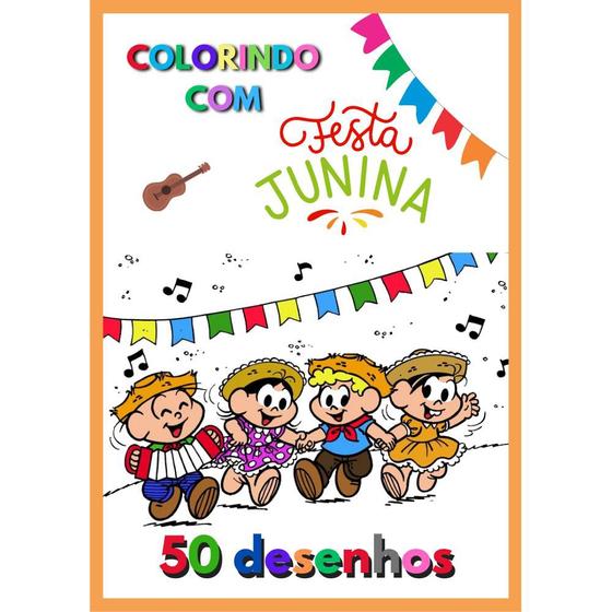 kit 50 Desenhos para colorir Festa Junina São joão Menor preço em kit 50 Desenhos para colorir Festa Junina São joão
