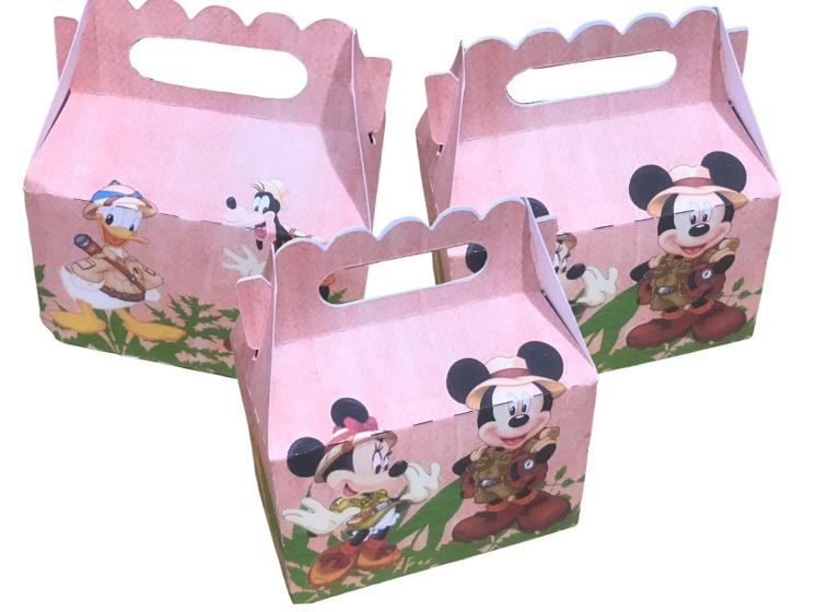 Imagem de Kit 50 Maletinha Decoração Festa Lembrancinha Mickey Safari