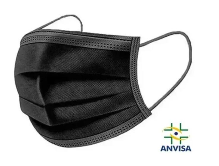 Kit 50 Máscara Descartável Tripla Proteção Com Clipe Nasal Preta Menor preço em Kit 50 Máscara Descartável Tripla Proteção Com Clipe Nasal Preta