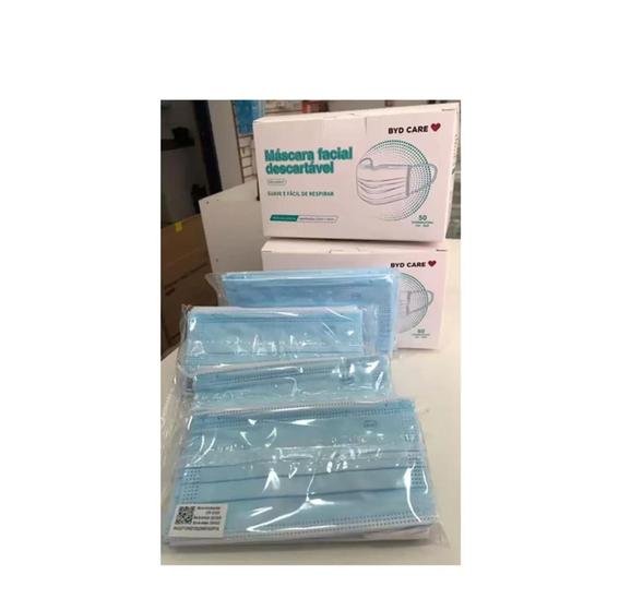Kit 50 Máscaras Descartável BYD - Pronta Entrega Menor preço em Kit 50 Máscaras Descartável BYD - Pronta Entrega