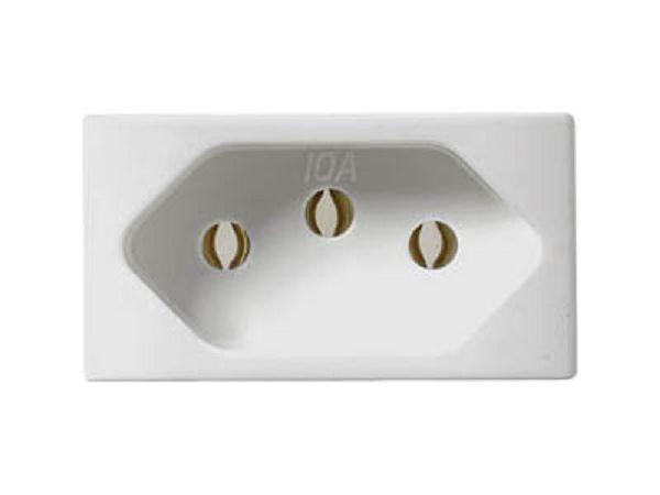 Imagem de Kit 50 modulo tomada 2p+t 20a 250v branco pezzi linha 50000