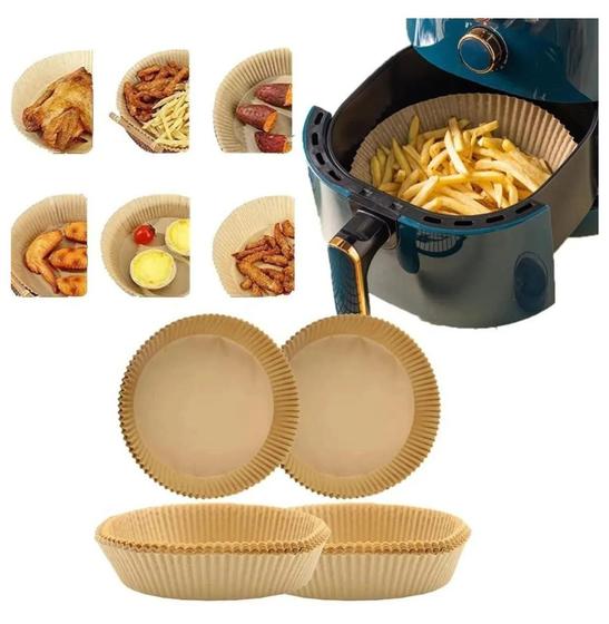 Imagem de Kit 50 Papel Tapete Airfryer Antiaderente Descartavel 19,5cm - TOP CHEF