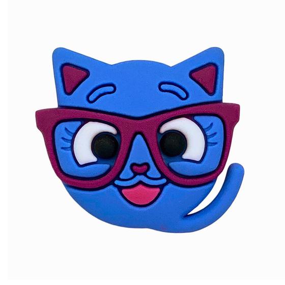 Imagem de Kit 50 Peças aplique Emborrachado Mini Gatinho Azul com Oculos