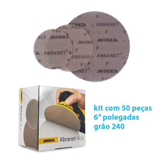 Imagem de Kit 50 Peças Lixa Disco Abranet Ace 6pol"/150mm Mirka