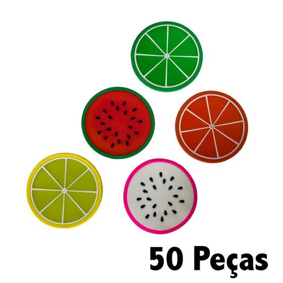 Imagem de Kit 50 Porta Copos Formato De Fruta Suporte Descanso Modelos Sortidos