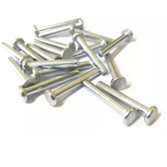 Imagem de Kit 50 rebites maciços em aluminio m3 30mm cabeça chata
