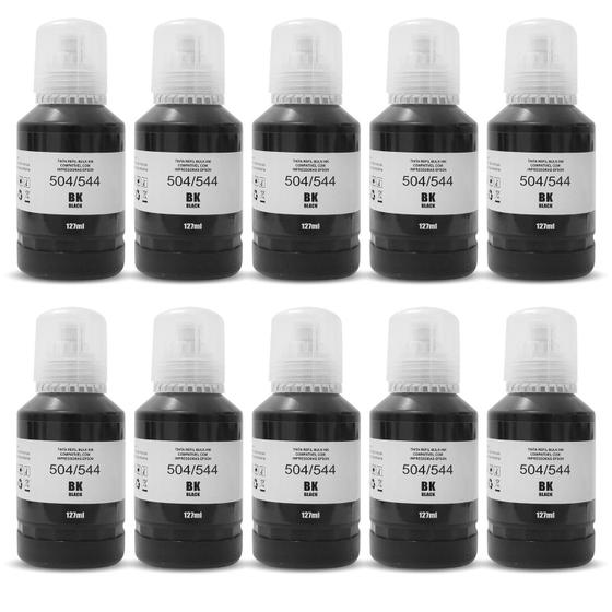 Imagem de Kit 50 Refis Tinta Preta Compatível com 504/544 127ml