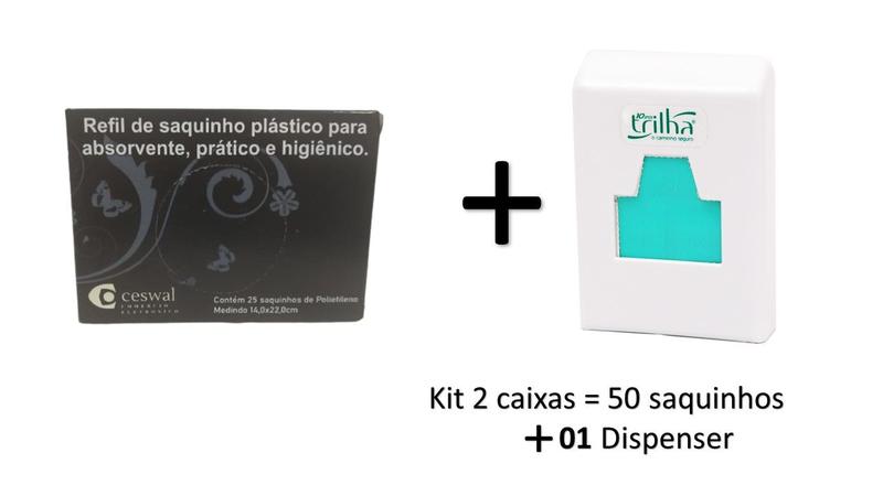 Imagem de Kit 50 Sacos Para Descarte de Absorventes + 01 Dispenser