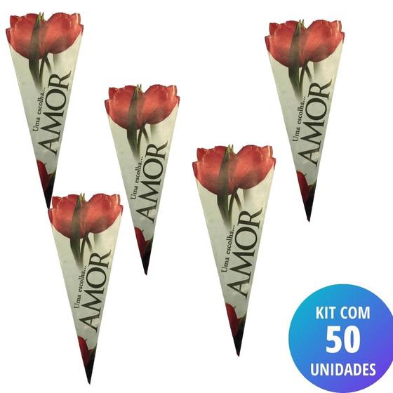 Imagem de Kit 50 Unidades Cartão - Flor Amor