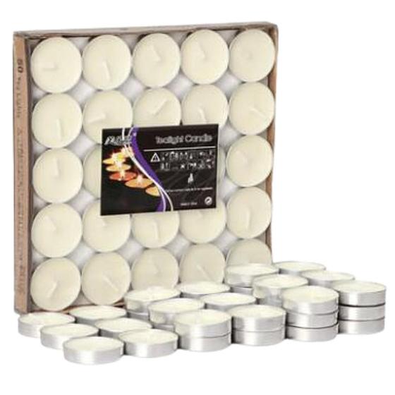 Imagem de Kit 50 Velas Pequenas Decorativas Branca Redonda Rechaud