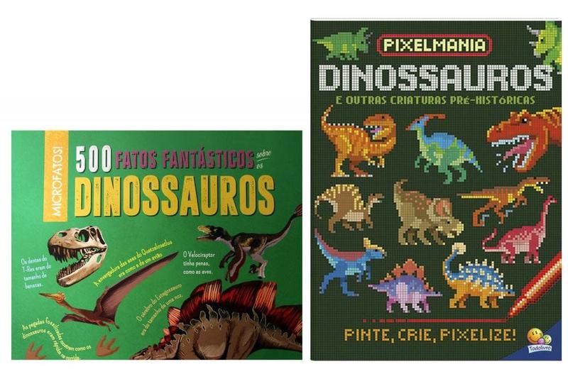 Imagem de Kit 500 Fatos Fantásticos sobre os Dinossauros + Pixelmania: Dinossauros - PÉ DA LETRA