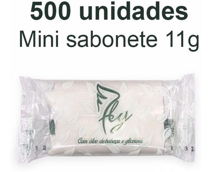 Imagem de Kit 500 Mini Sabonete 11g Pousada Hotel Motel Airbnb Doação - Fly