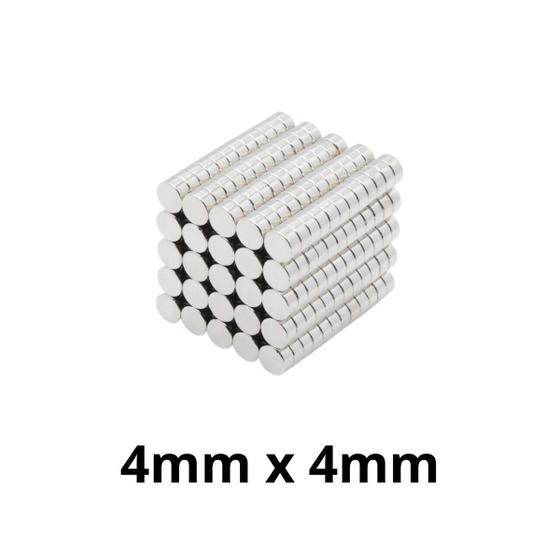 Imagem de Kit 500 Peças Imã Neodímio Disco Magnético N35 4 x 4 mm Super Forte Potente