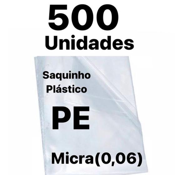 Imagem de kit 500 unidades Saco Transparente PE Micra(0,06mm)