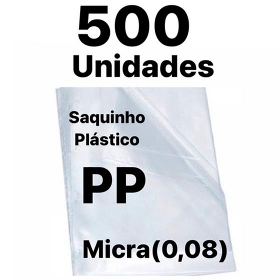 Imagem de Kit 500 unidades Saco Transparente PP  Micra(0,08mm)