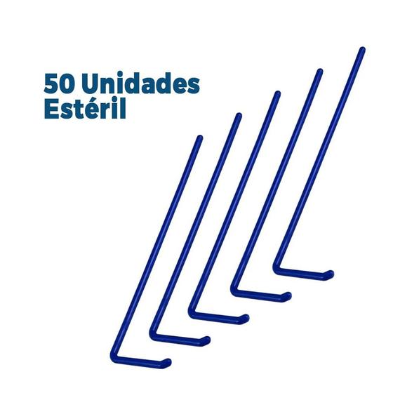 Imagem de Kit 50un Alça P/ Esfregaço Formato L Azul Estéril - Cralplast