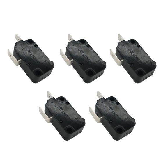 Imagem de Kit 5un Chave Micro Switch Interruptor Bivolt NO Compatível com Lavadora Black&Decker PW1450