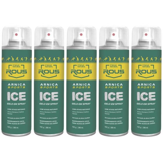 Imagem de Kit 5UN gelo em spray arnica sports ice 280ML dágua natural