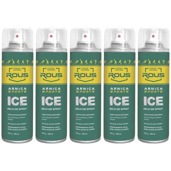 Imagem de Kit 5UN gelo em spray arnica sports ice 280ML dágua natural