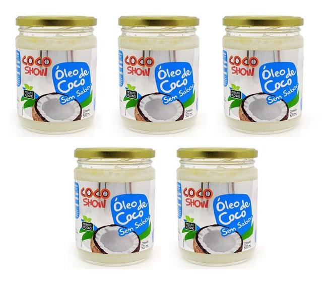 Imagem de Kit 5uni Óleo de Coco sem sabor Coco Show 500ml - Copra