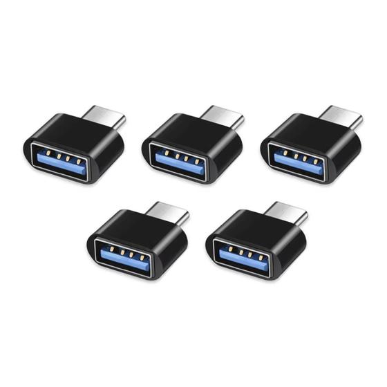 Imagem de Kit 5x Adaptador Plug OTG Conversor Usb Tipo A Fêmea Para Usb C Macho Celular Tablet Notebook