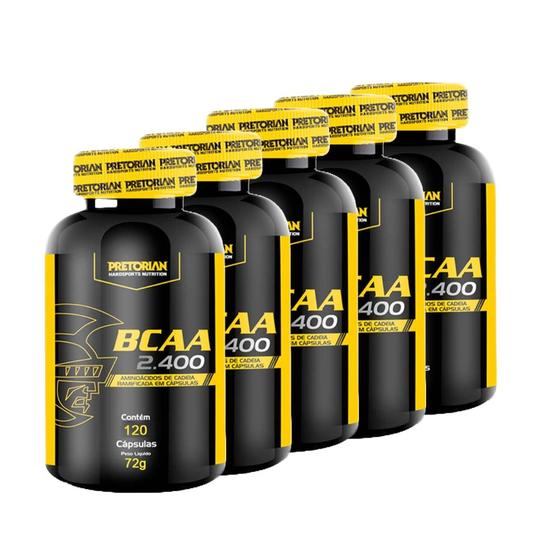 Imagem de Kit 5x Bcaa 2400 120Caps - Pretorian