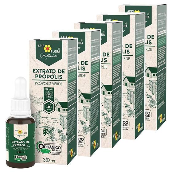 Imagem de Kit 5x Extrato De Própolis Orgânico 30ml Apis Flora