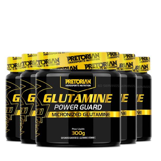 Imagem de Kit 5x Glutamina Com Vitamina C 300g - Pretorian