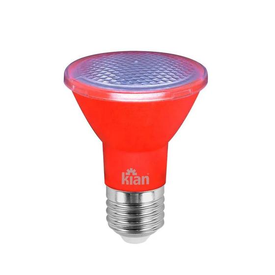 Imagem de Kit 5x Lâmpada Led Par 20 6w Bivolt E27 Luz Vermelho Kian