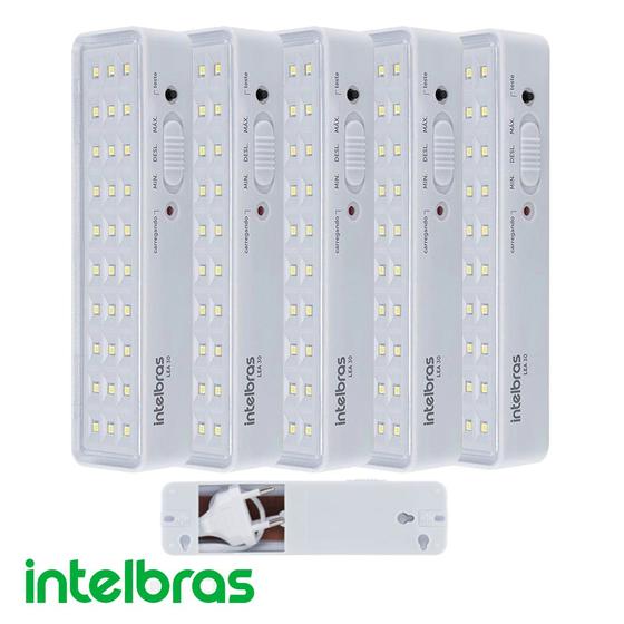 Kit 5X Luminária de Emergência 30 LEDs Bivolt LEA 30 Intelbras