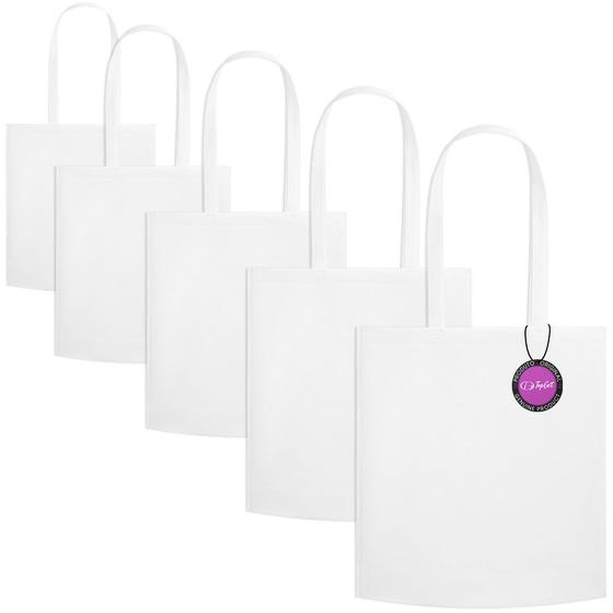 Imagem de Kit 5x Sacola Ecobag em TNT Premium Termo Selado 38x41cm Aid TopGet