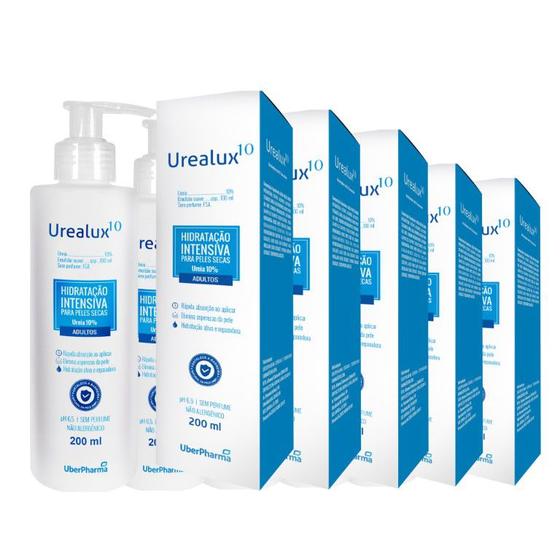 Imagem de Kit 5x Urealux 10 Hidratante 200ml UberPharma D