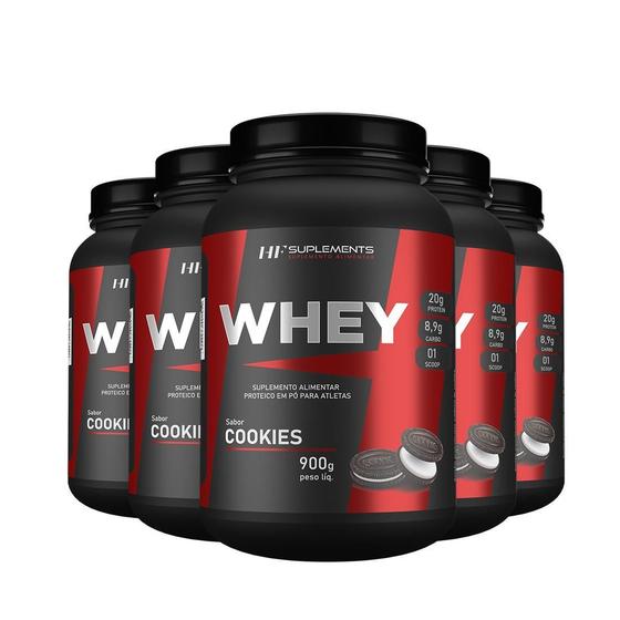 Imagem de Kit 5X Whey Protein De Cookies 900G Hf Suplements