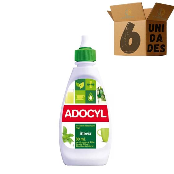 Imagem de Kit 6 Adoçante Adocyl Com Stévia Líquido 80ml