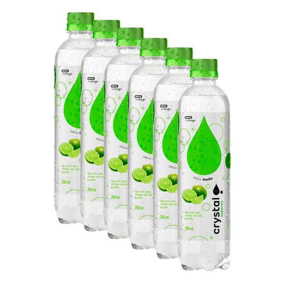 Kit 6 Água Saborizada Crystal Sparkling Sabor Limão 510ml Menor preço em Kit 6 Água Saborizada Crystal Sparkling Sabor Limão 510ml
