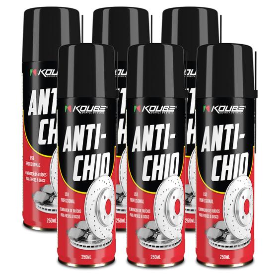 Imagem de Kit 6 Anti-Chio Spray Koube Anti-Ruído De Pastilhas De Freio Vibração 250ml