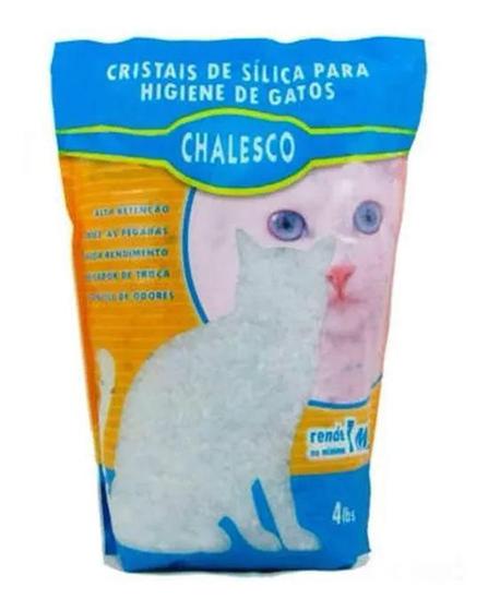 Imagem de Kit 6 Areias Sanitária Cristais Sílica Gatos 1,8Kg Chalesco