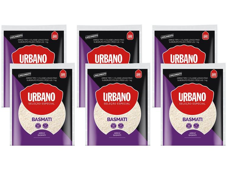Kit 6 Arroz Tipo 1 Basmati Urbano 1kg Arroz Magazine Luiza