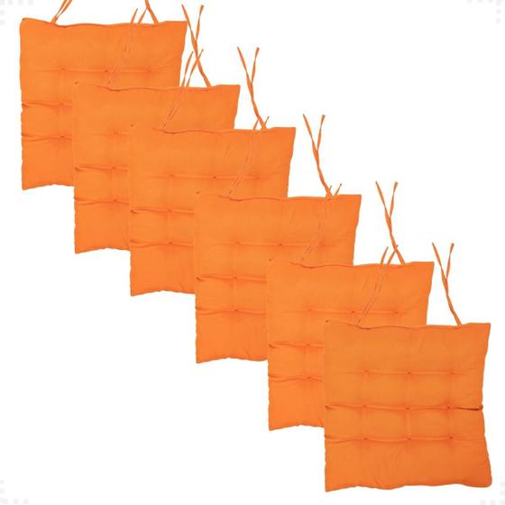 Imagem de KIT 6 Assentos Almofadas Futon Cadeira Grande Cheia Decorativa Sofá Poltrona Cama Fita Para Amarrar 40x40cm