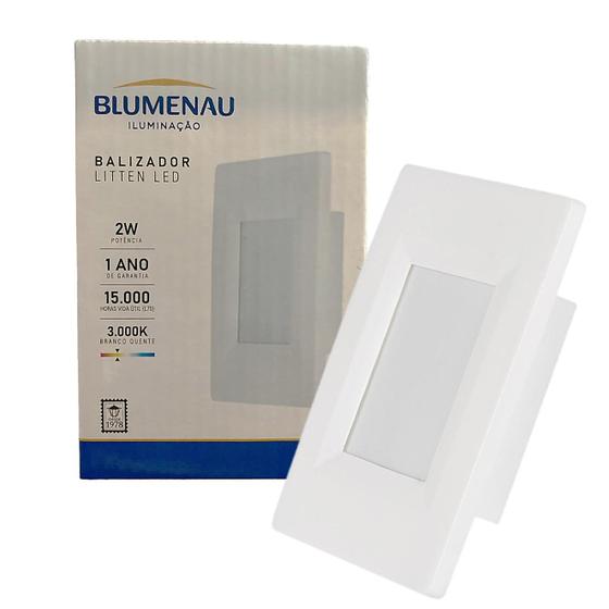 Imagem de Kit 6 Balizador Parede Escada Led 2w 4x2 Branco Quente 3000k