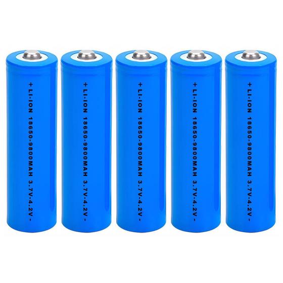 Imagem de Kit 6 Baterias 18650 9800Mah 4.2V Recarregáveis Para Rádios