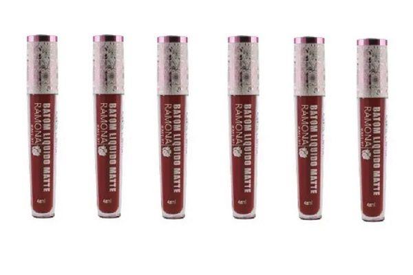 Imagem de Kit 6 Batom Líquido Matte Cor 32 Sangria 4ml - Ramona Make Up