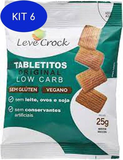 Imagem de Kit 6 Biscoito Tabletito Original Low Carb Leve Crock 25G